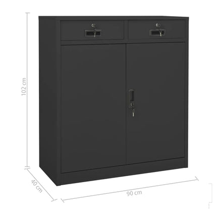Dokumentskåp med odlingslåda antracit 90x40x125 cm stål