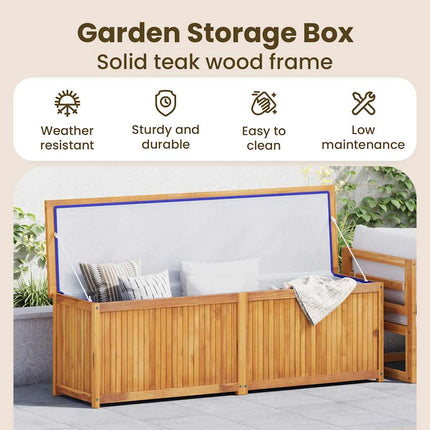 Trädgårdslåda 175x50x55 cm massiv teak