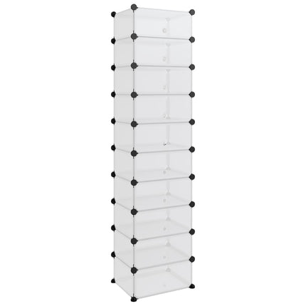 Skohylla transparent 44x32x174 cm PP