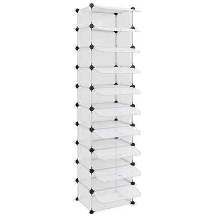 Skohylla transparent 44x32x174 cm PP