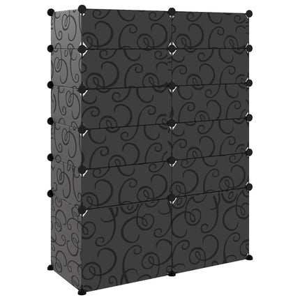 Skohylla svart 94x37x125 cm PP