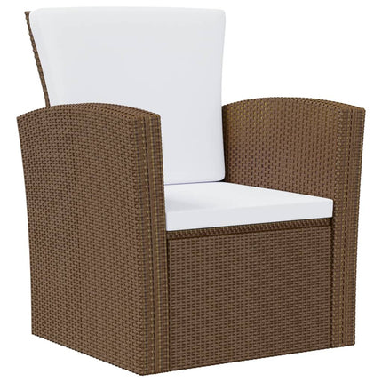 Loungegrupp med dynor 8 delar konstrotting brun