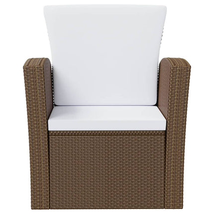Loungegrupp med dynor 8 delar konstrotting brun
