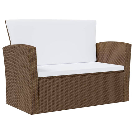 Loungegrupp med dynor 8 delar konstrotting brun
