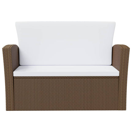 Loungegrupp med dynor 8 delar konstrotting brun