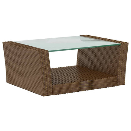 Loungegrupp med dynor 8 delar konstrotting brun