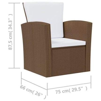 Loungegrupp med dynor 8 delar konstrotting brun