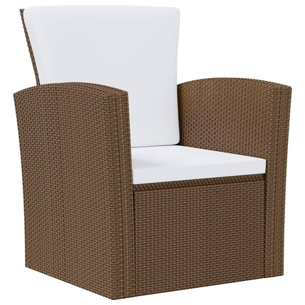Loungegrupp med dynor 16 delar konstrotting brun