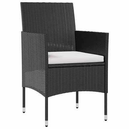 Loungegrupp med dynor 8 delar konstrotting svart