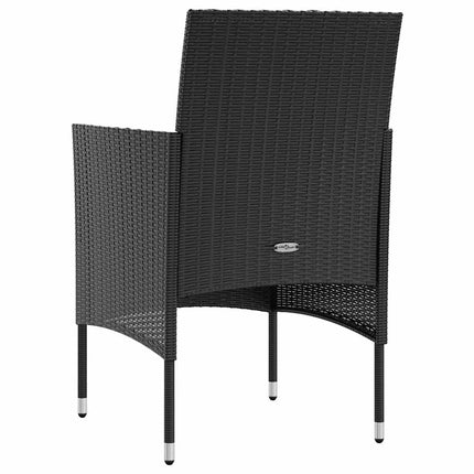 Loungegrupp med dynor 8 delar konstrotting svart