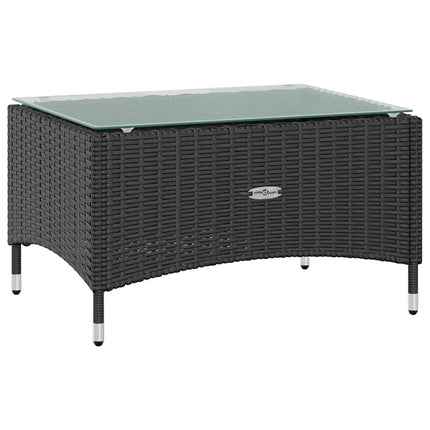 Loungegrupp med dynor 8 delar konstrotting svart