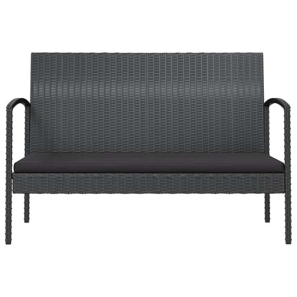 Loungegrupp med dynor 16 delar konstrotting svart