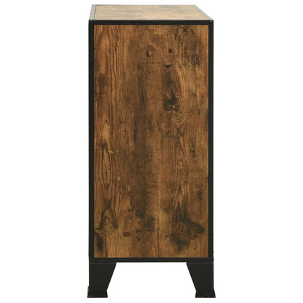 Förvaringsskåp 2 st rustik brun 72x36x82 cm metall och MDF