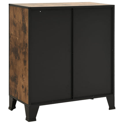 Förvaringsskåp 2 st rustik brun 72x36x82 cm metall och MDF