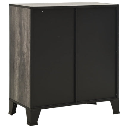 Förvaringsskåp 2 delar grå 72x36x82 cm metall och MDF