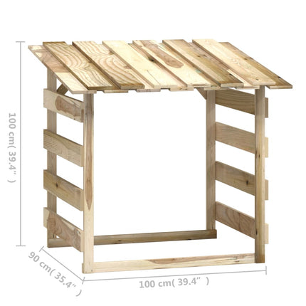 Pergola med tak 2 delar 100x90x100 cm impregnerad furu