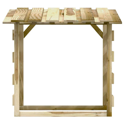 Pergola med tak 4 delar 100x90x100 cm impregnerad furu