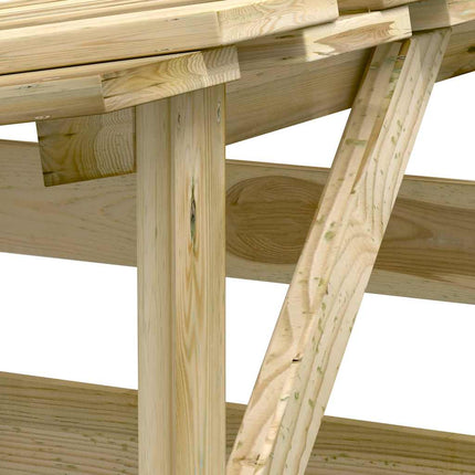 Pergola med tak 4 delar 100x90x100 cm impregnerad furu