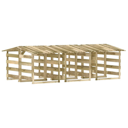 Pergola med tak 6 delar 100x90x100 cm impregnerad furu