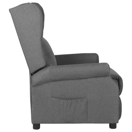 Reclinerfåtölj ljusgrå tyg