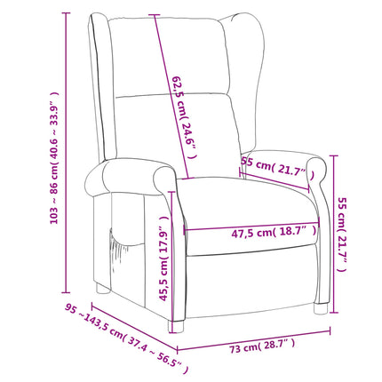 Reclinerfåtölj svart tyg