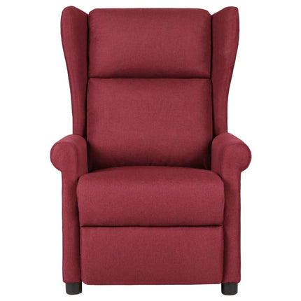 Reclinerfåtölj vinröd tyg