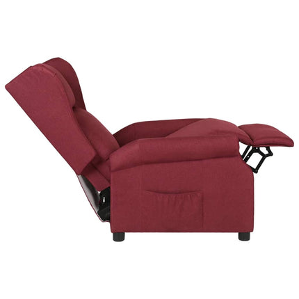 Reclinerfåtölj vinröd tyg