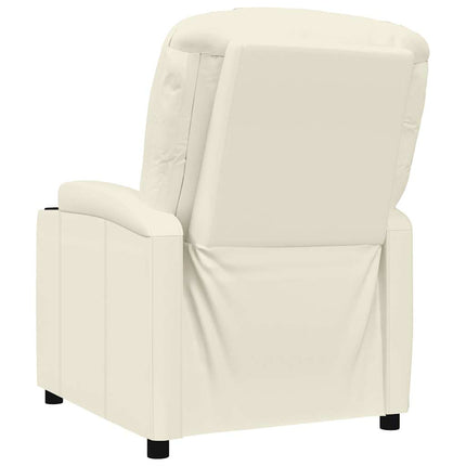 Reclinerfåtölj gräddvit konstläder