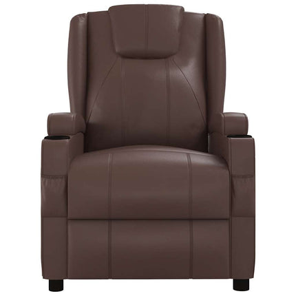 Reclinerfåtölj brun konstläder