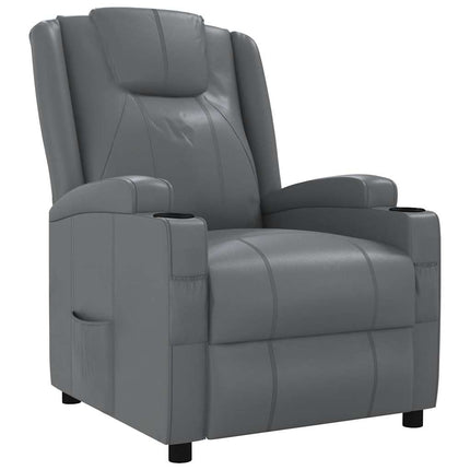 Reclinerfåtölj grå konstläder