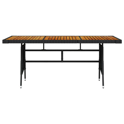 Trädgårdsbord svart 160x70x72cm konstrotting massiv akacia