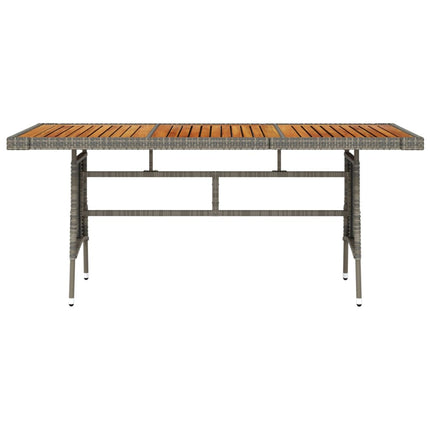 Trädgårdsbord grå 160x70x72 cm konstrotting&massiv akacia