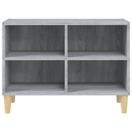 Tv-bänk med massiva ben grå sonoma 69,5x30x50 cm