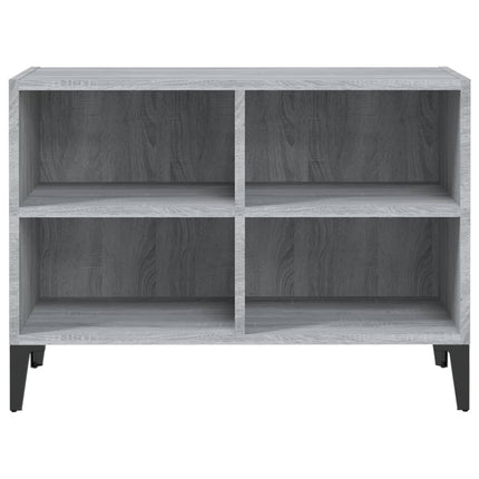 Tv-bänk med metallben grå sonoma 69,5x30x50 cm