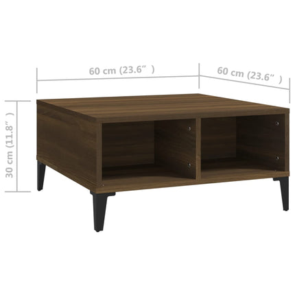 Soffbord brun ek 60x60x30 cm konstruerat trä