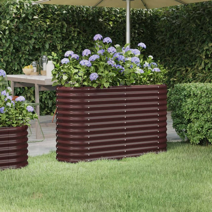 Odlingslåda galvaniserat stål 114x40x68 cm brun