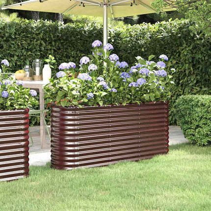 Odlingslåda galvaniserat stål 152x40x68 cm brun