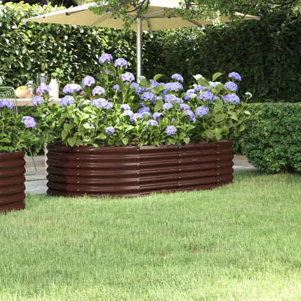 Odlingslåda galvaniserat stål 152x80x36 cm brun