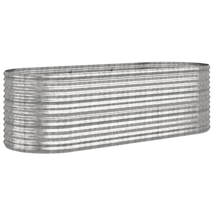 Odlingslåda galvaniserat stål 224x80x68 cm silver