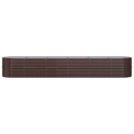 Odlingslåda galvaniserat stål 440x80x68 cm brun