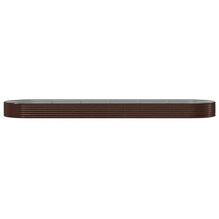 Odlingslåda galvaniserat stål 523x140x36 cm brun