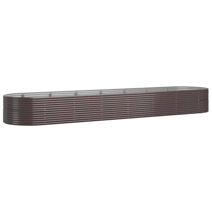 Odlingslåda pulverlackerat stål 584x140x68 cm brun