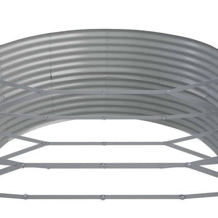 Odlingslåda pulverlackerat stål 584x140x68 cm silver