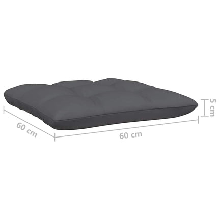 Loungegrupp med antracit dynor 4 delar massiv furu