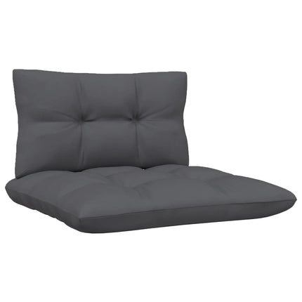 Loungegrupp med antracit dynor 13 delar massiv furu