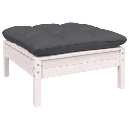 Loungegrupp med antracit dynor 9 delar massiv furu