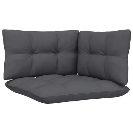 Loungegrupp med antracit dynor 9 delar massiv furu
