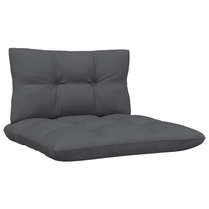 Loungegrupp med antracit dynor 4 delar massiv furu