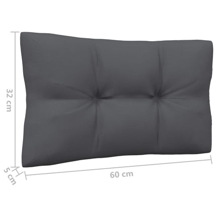 Loungegrupp med antracit dynor 7 delar massiv furu