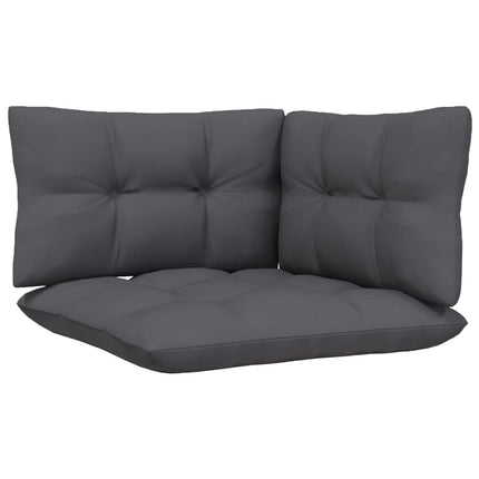 Loungegrupp med antracit dynor 4 delar furu
